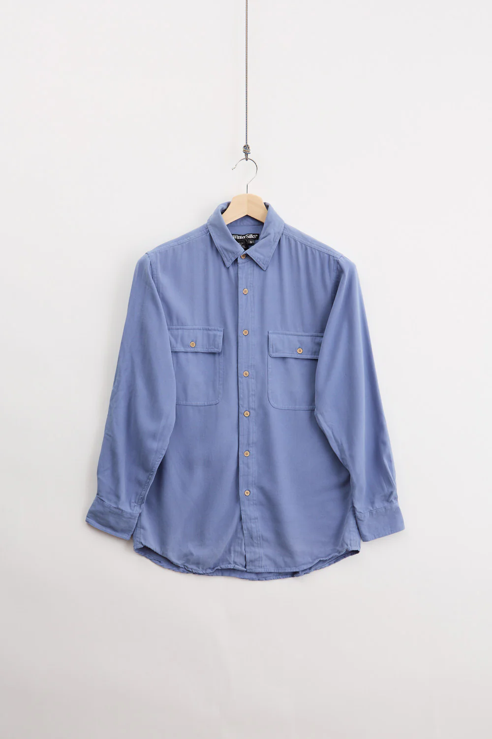 Heavy silk herringbone twill shirt (S)