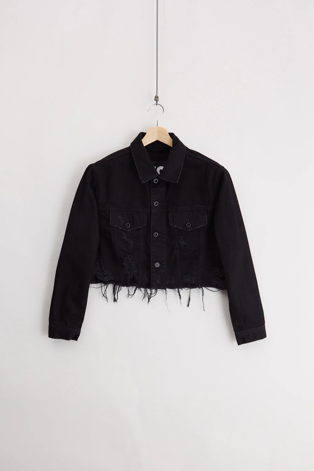 Diesel Cropped and distressed Denim Jacket (XS)