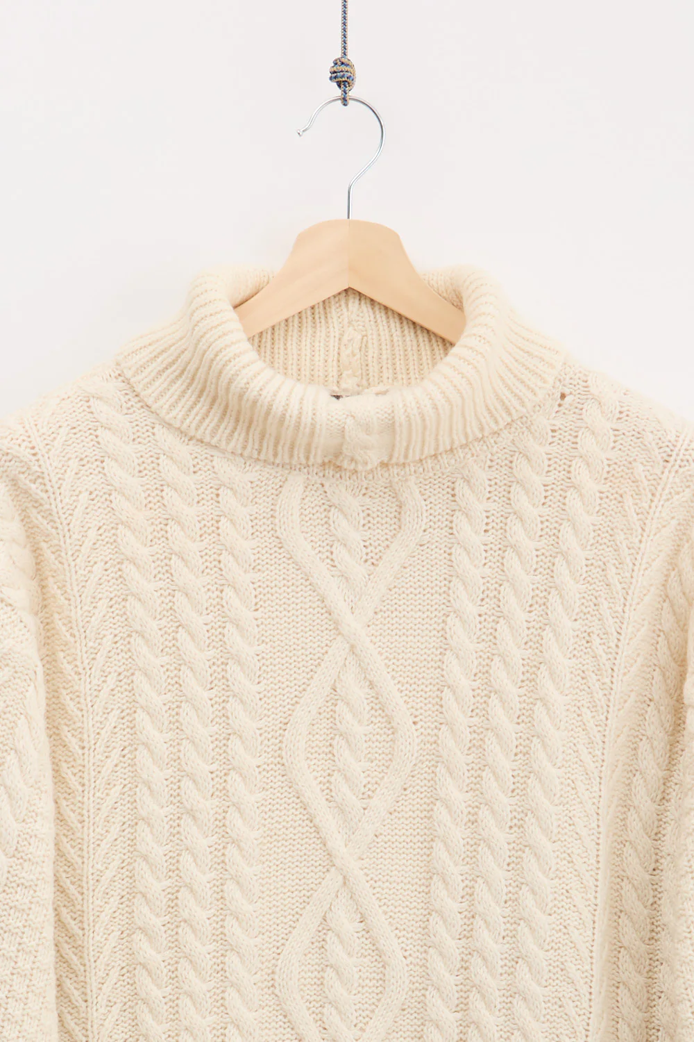 90's Traditional Irish Aran Knitted Turtleneck (L) - Image 2