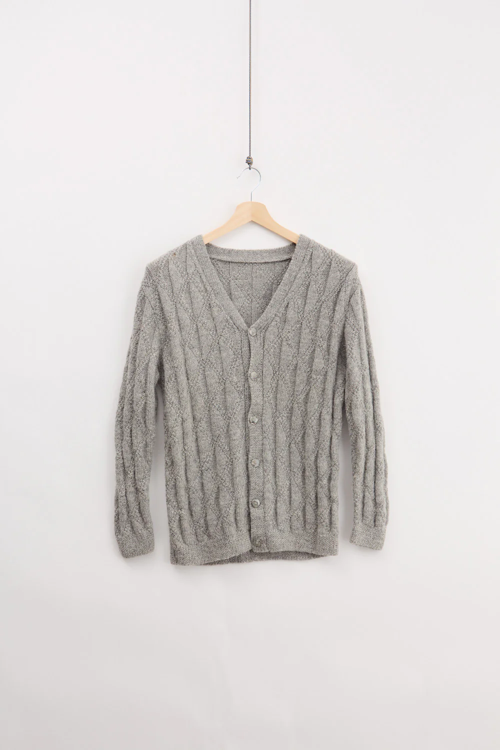Traditional Irish Aran Knitted Cardigan (M)