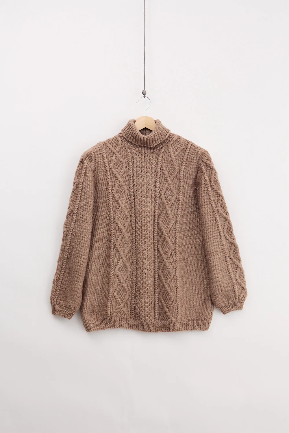 Traditional Irish Aran Knitted Turtleneck (L)
