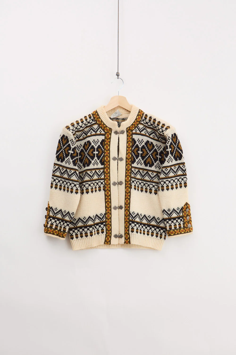 90's Gann Sporty Traditional Knitted Cardigan (XS)
