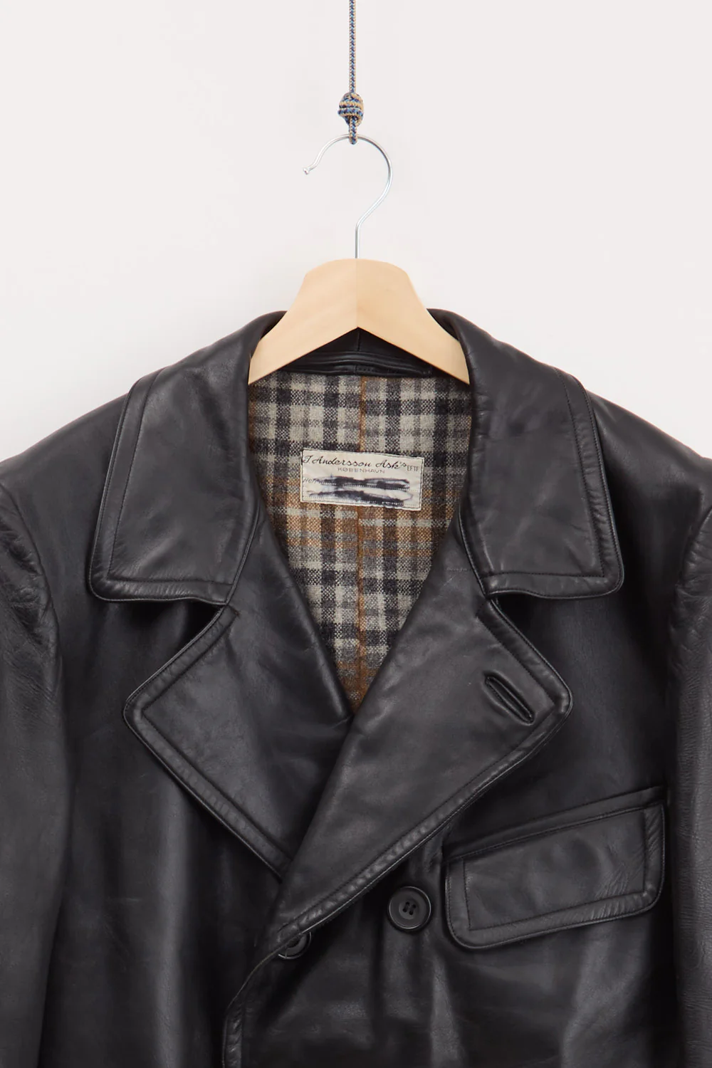 Double-breasted Leather Car Coat (S) - Image 3