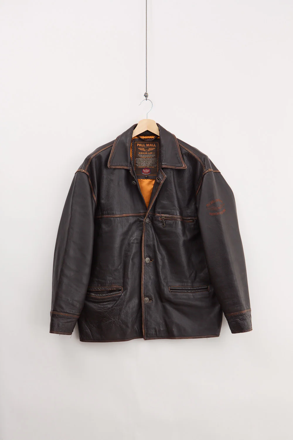 Leather Pilot Car Coat (L)