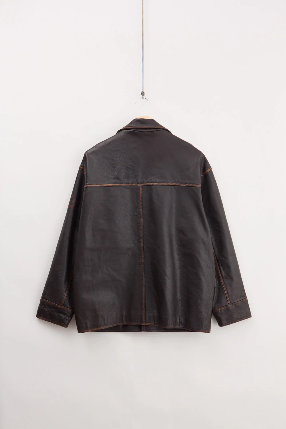 Leather Pilot Car Coat (L) - Image 2