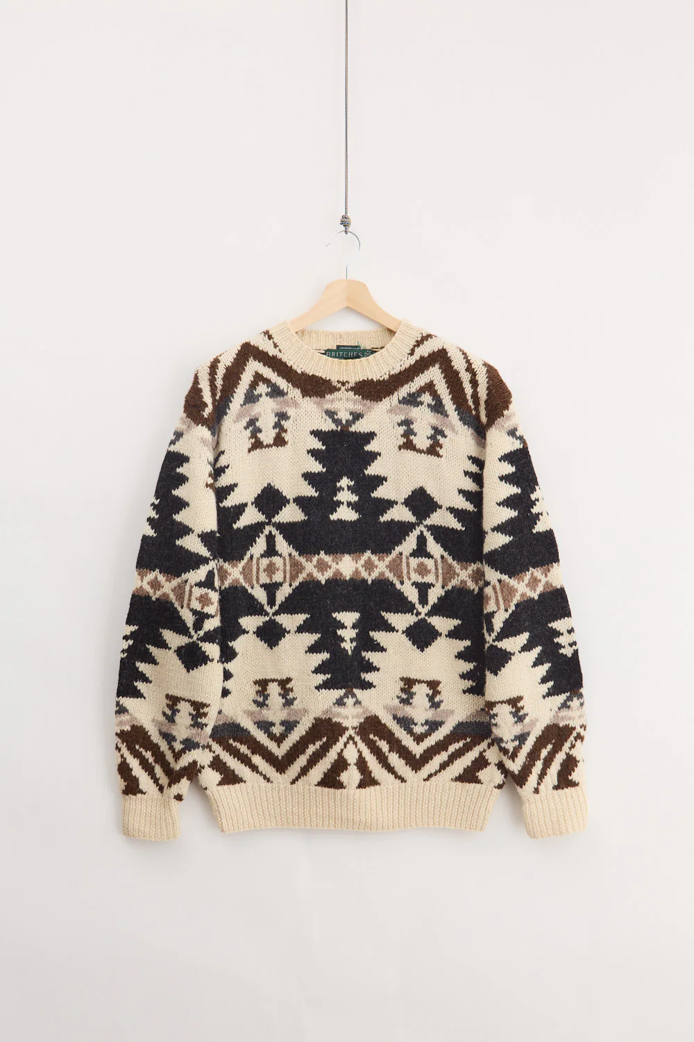 Traditional Handknit Wool Sweater (XL)