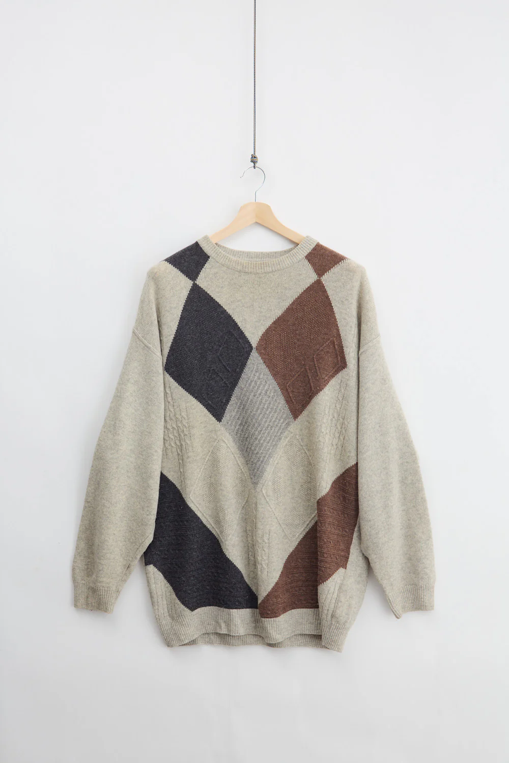 Argyle Wool Knit Sweater (2XL)