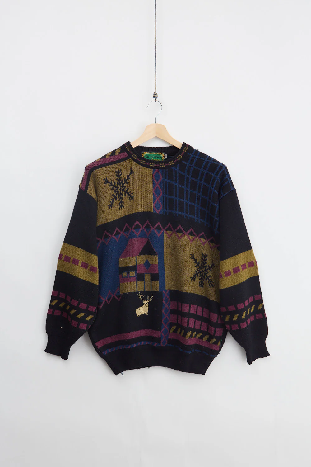Heavyweight Jaquard Knit Sweater (L)
