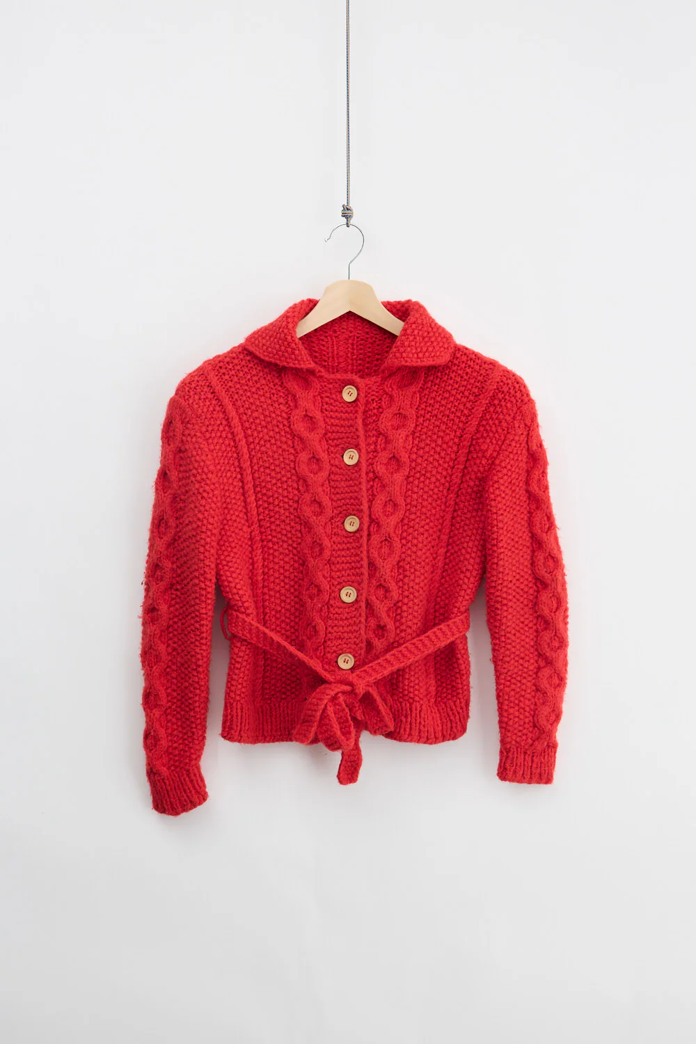 Traditional Cable Knit Cardigan (S)