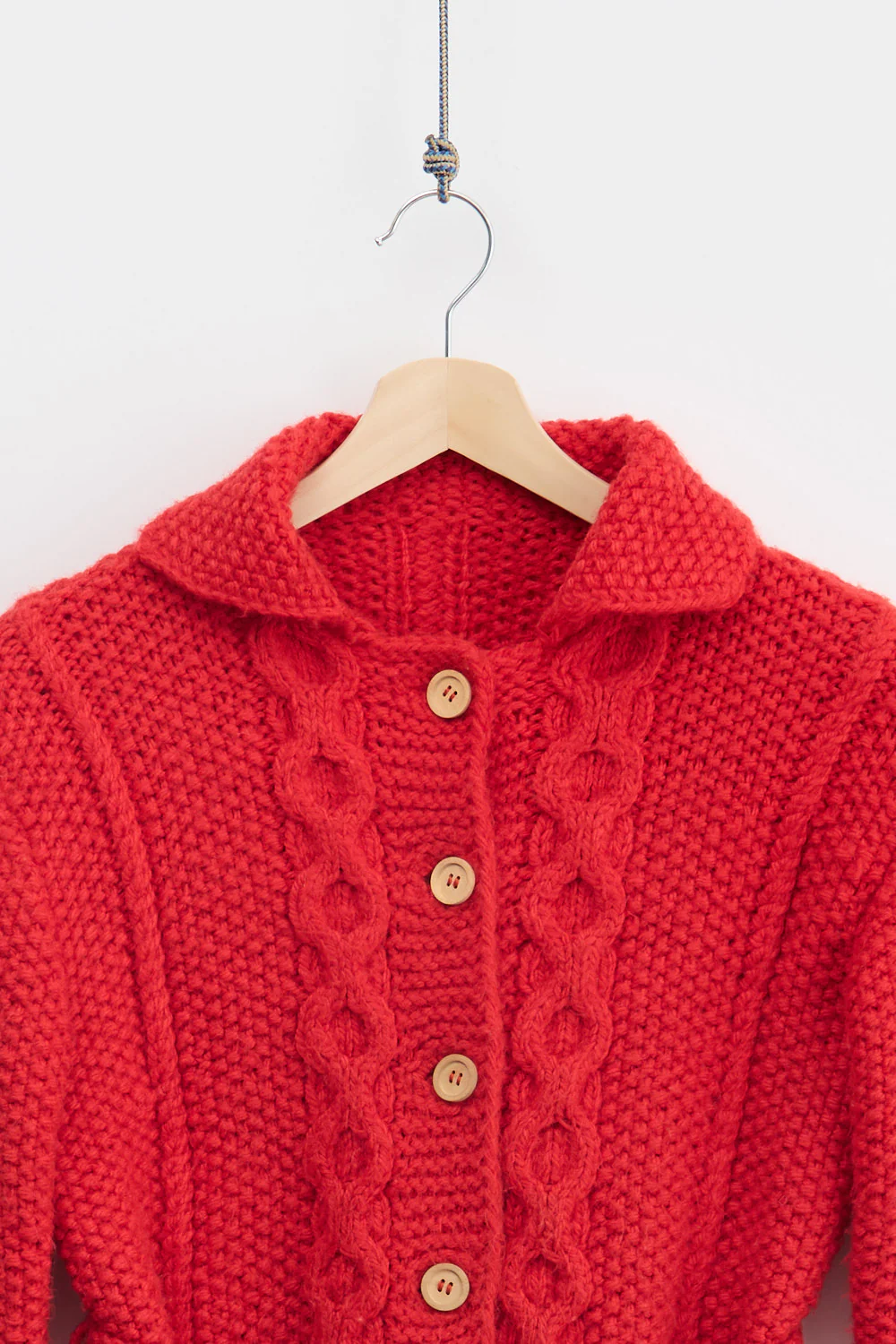 Traditional Cable Knit Cardigan (S) - Image 2