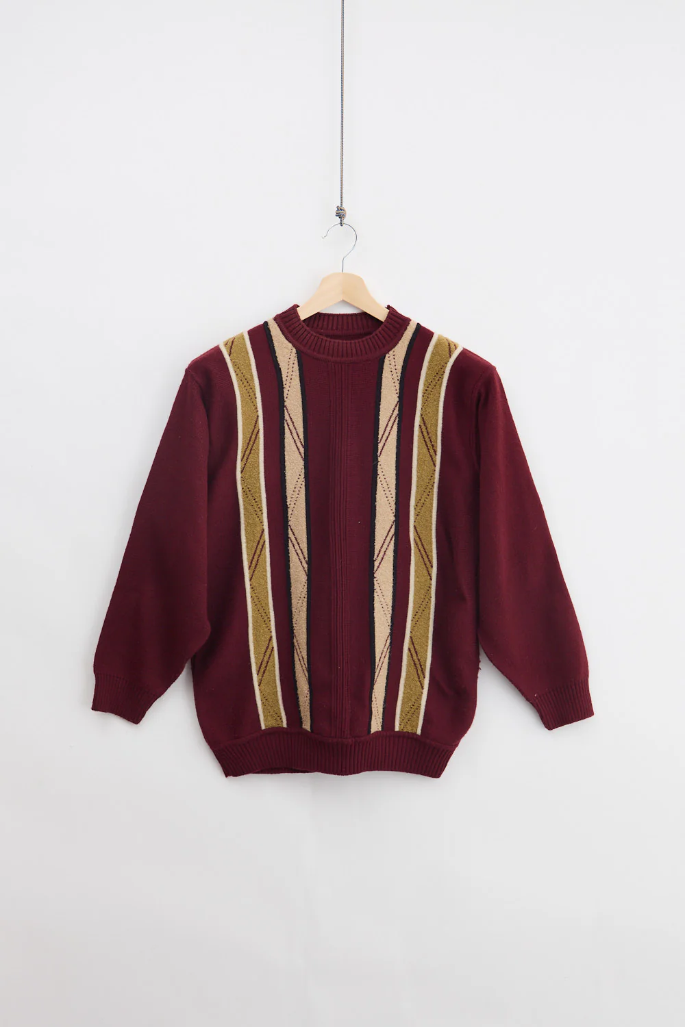 Jaquard Wool Knit Sweater (L)