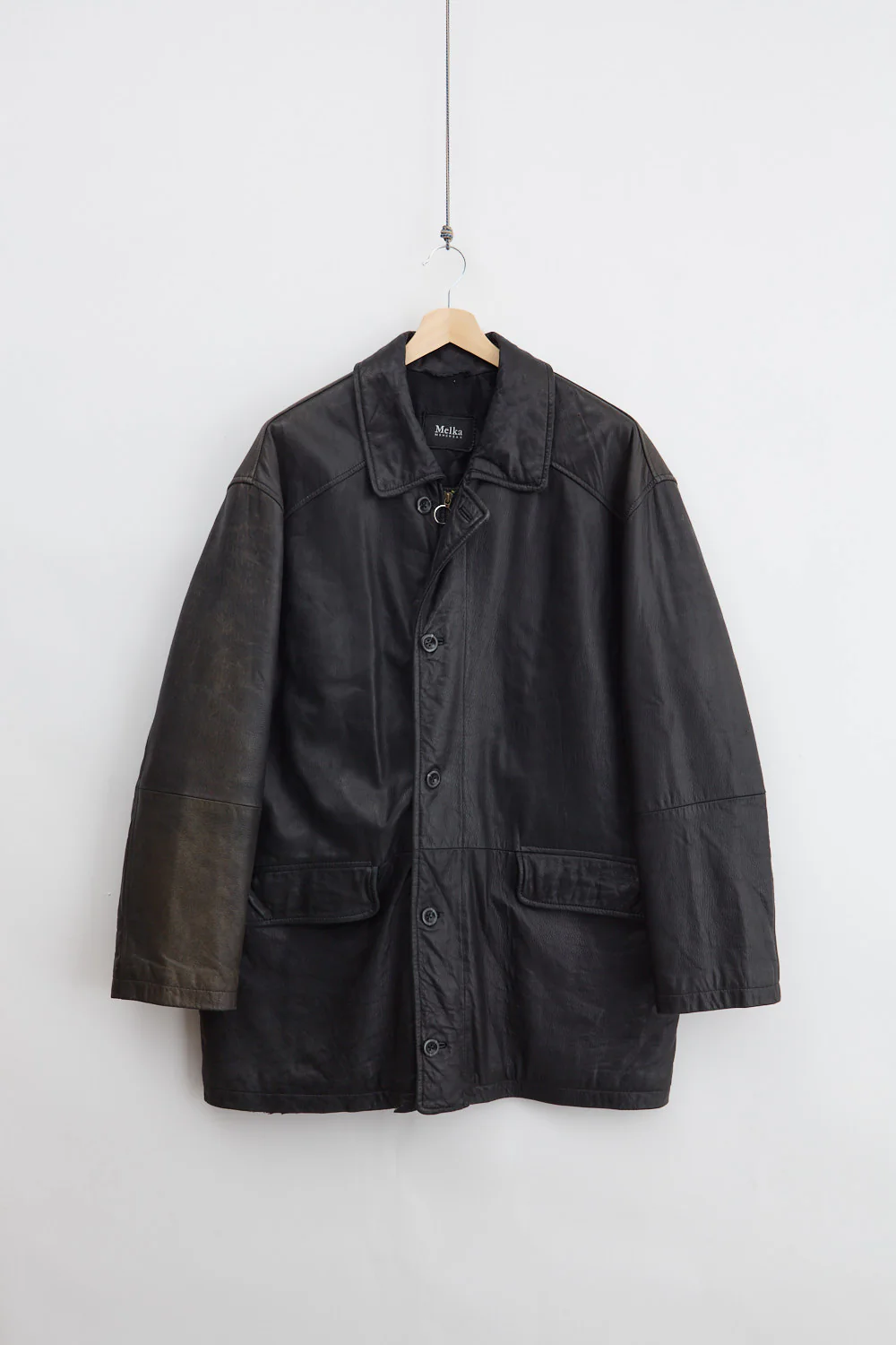 Heavyweight Leather Car Coat (XL)