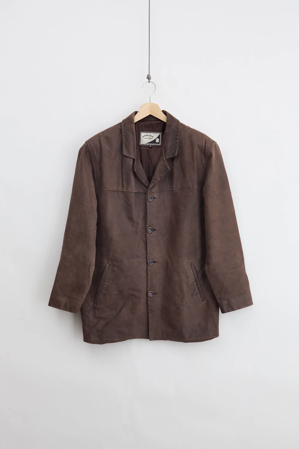 Numbuck Leather Button-Up Coat (M)