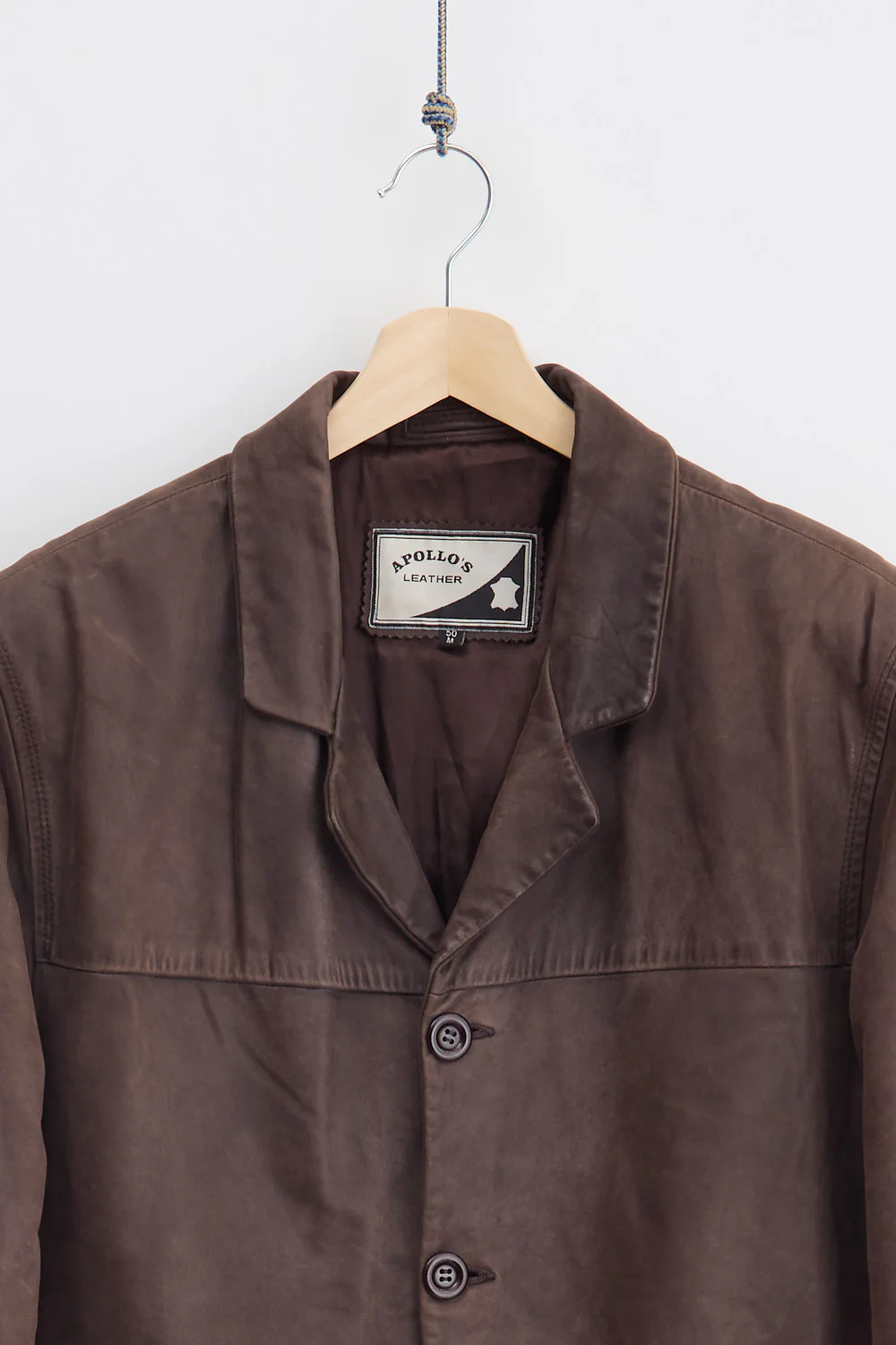 Numbuck Leather Button-Up Coat (M) - Image 3
