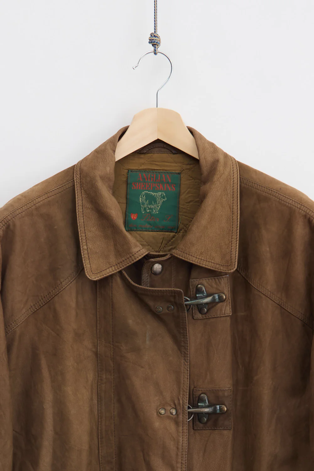 Heavyweight Fireman Clasp Nubuck Leather Coat (XL) - Image 3