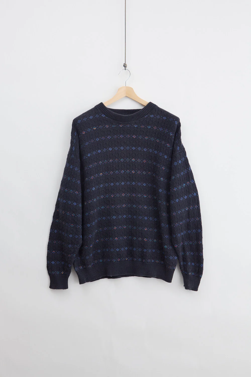 Striped Cotton Knit Sweater (L)