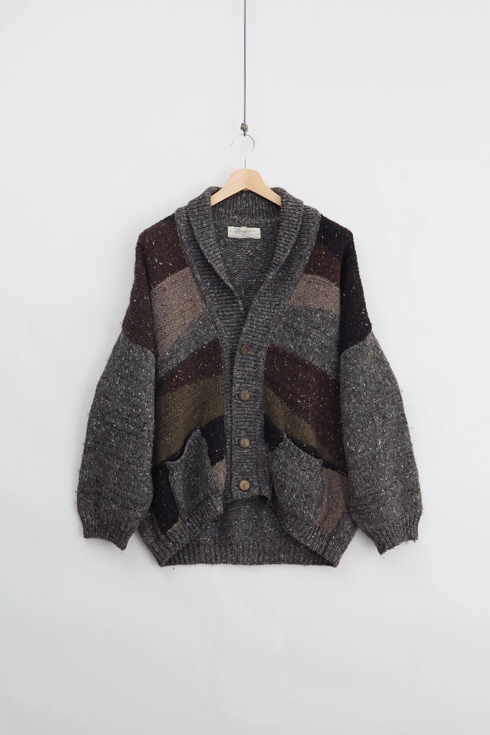 Heavyweight Shawl Collar Wool Cardigan (L) - Image 2