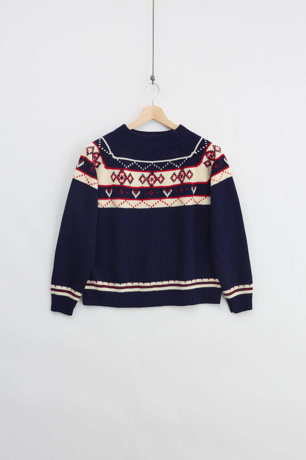 Setesdal Pattern Mock Neck Sweater (L)