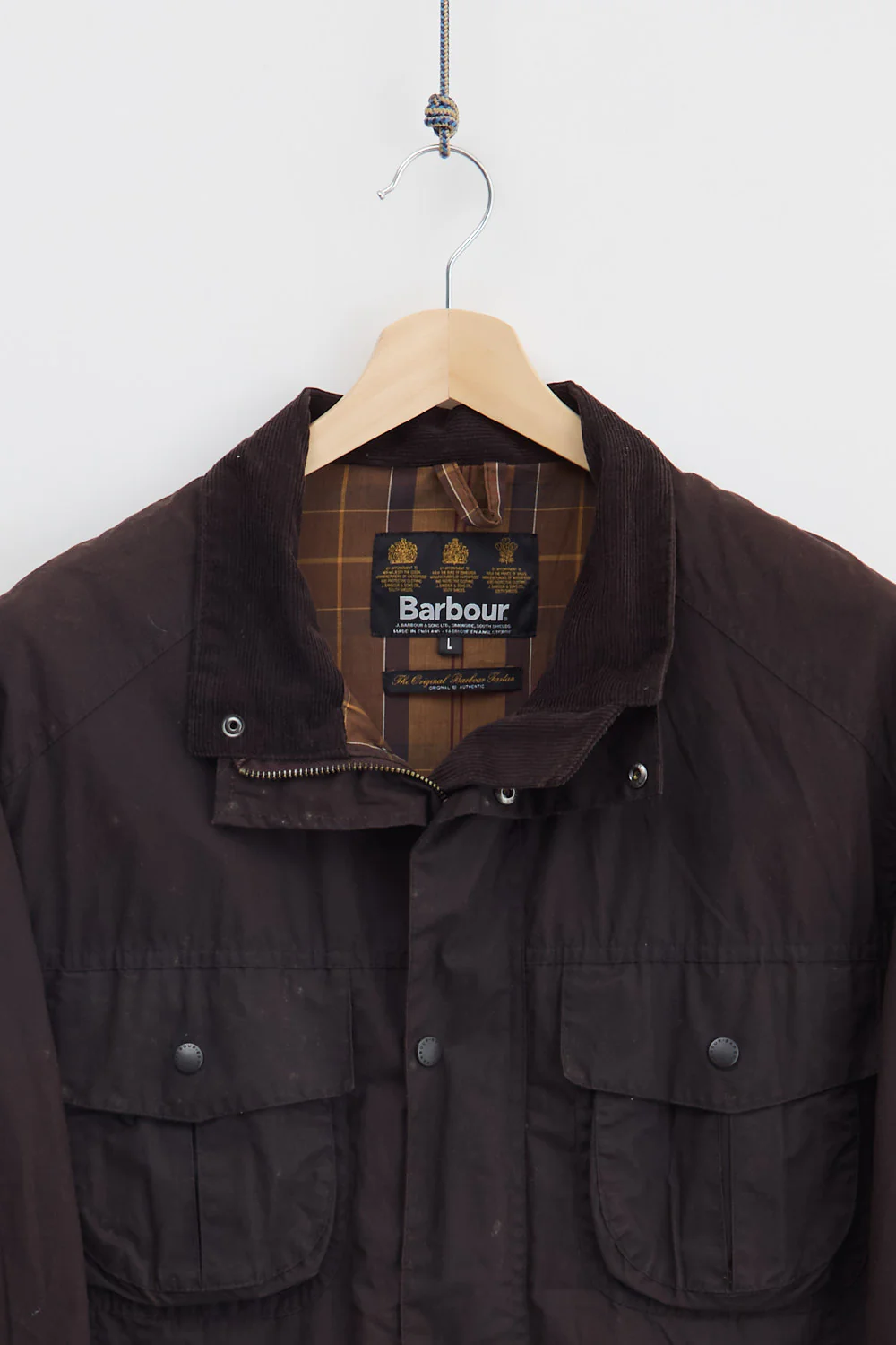 00's Barbour Flyweight Utility Waxed Jacket (L) - Image 3