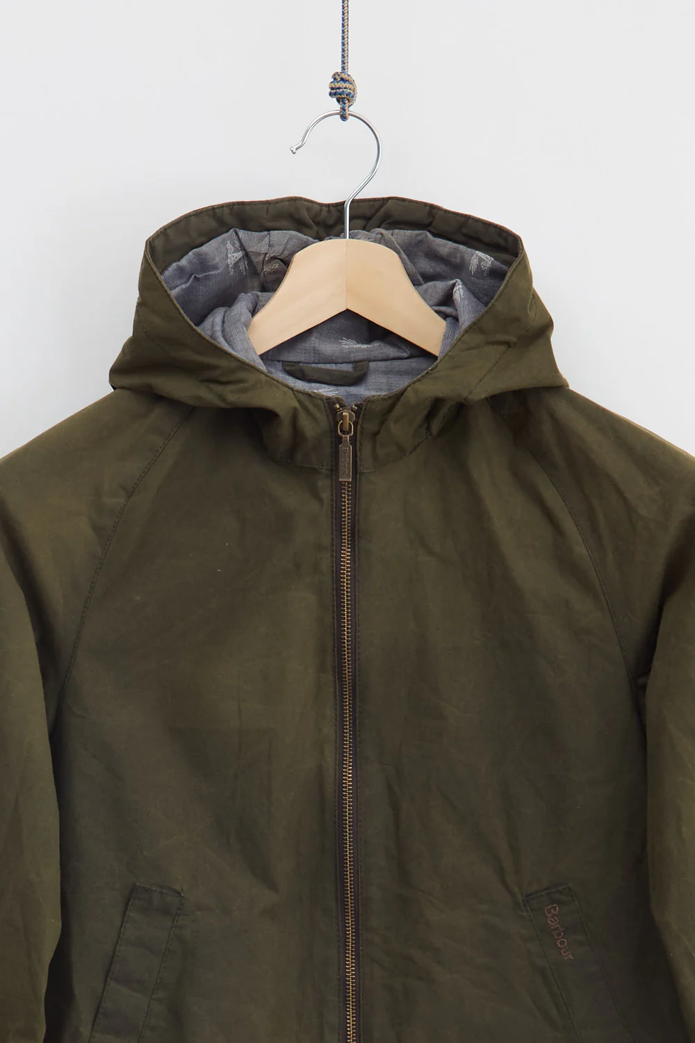 Kid's Barbour Hooded Waxed Jacket (XL) - Image 3