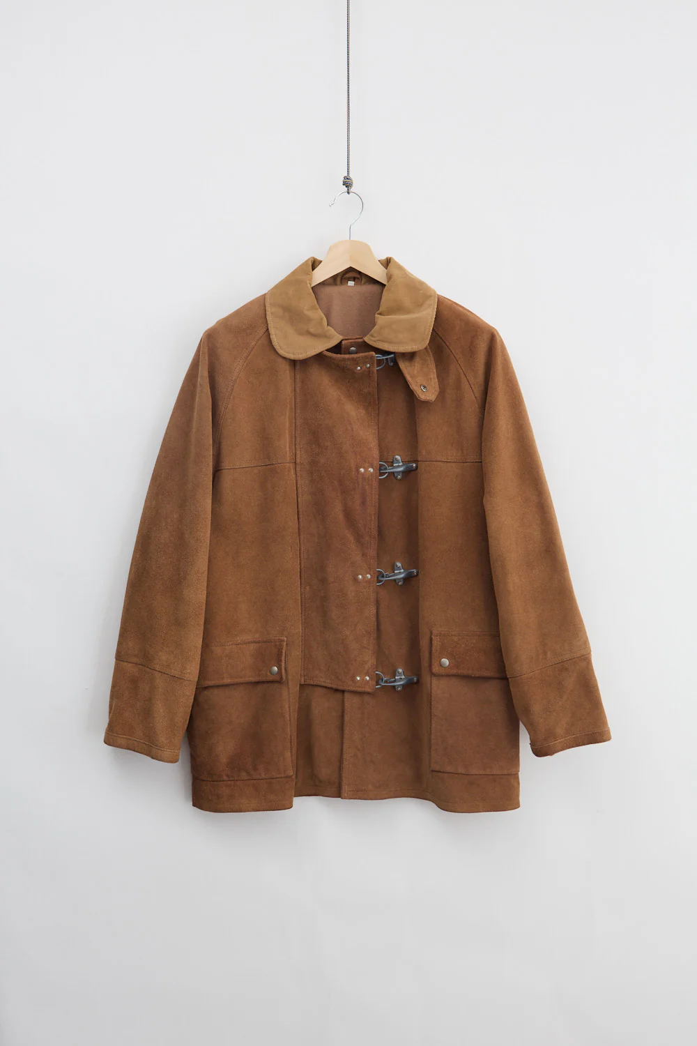 90's Heavyweight Suede Fireman Clasp Coat (XL)