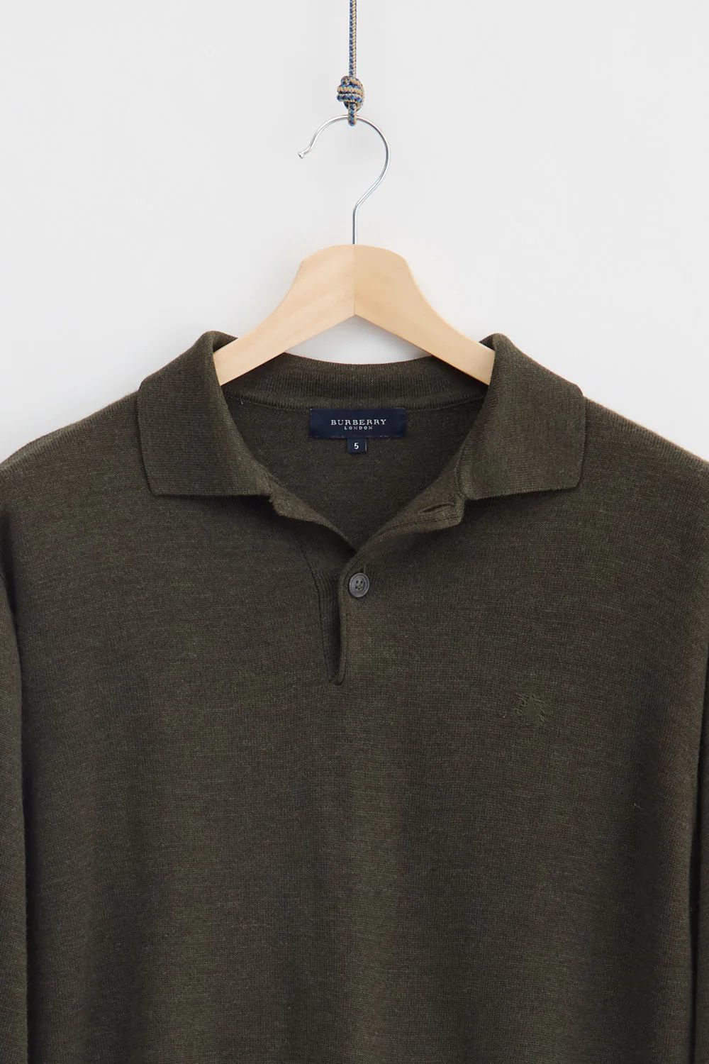 Burberry Long Sleeve Merino Wool Polo (M) - Image 2