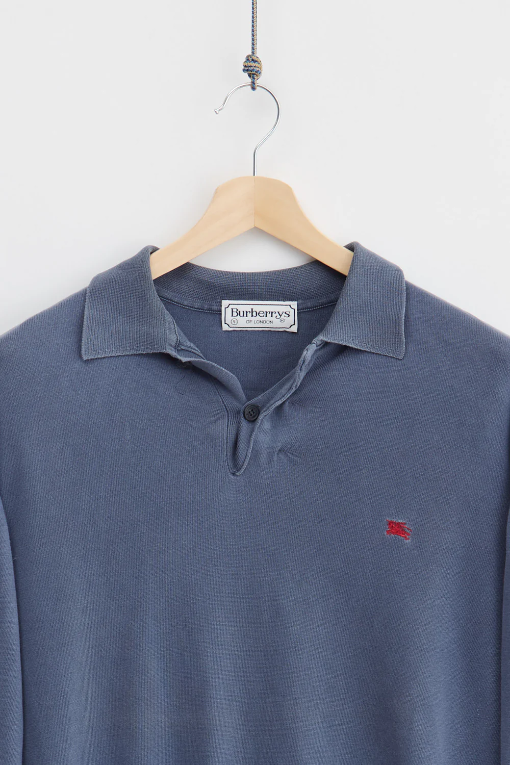 90's Burberry Long Sleeve Polo (M) - Image 2