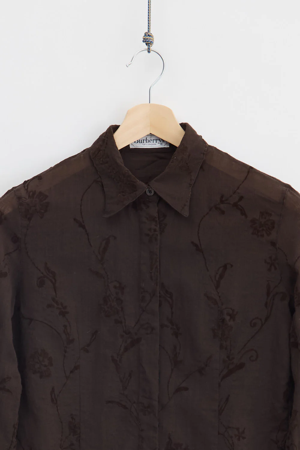 90's Burberry Womens Linen Shirt (S) - Image 2