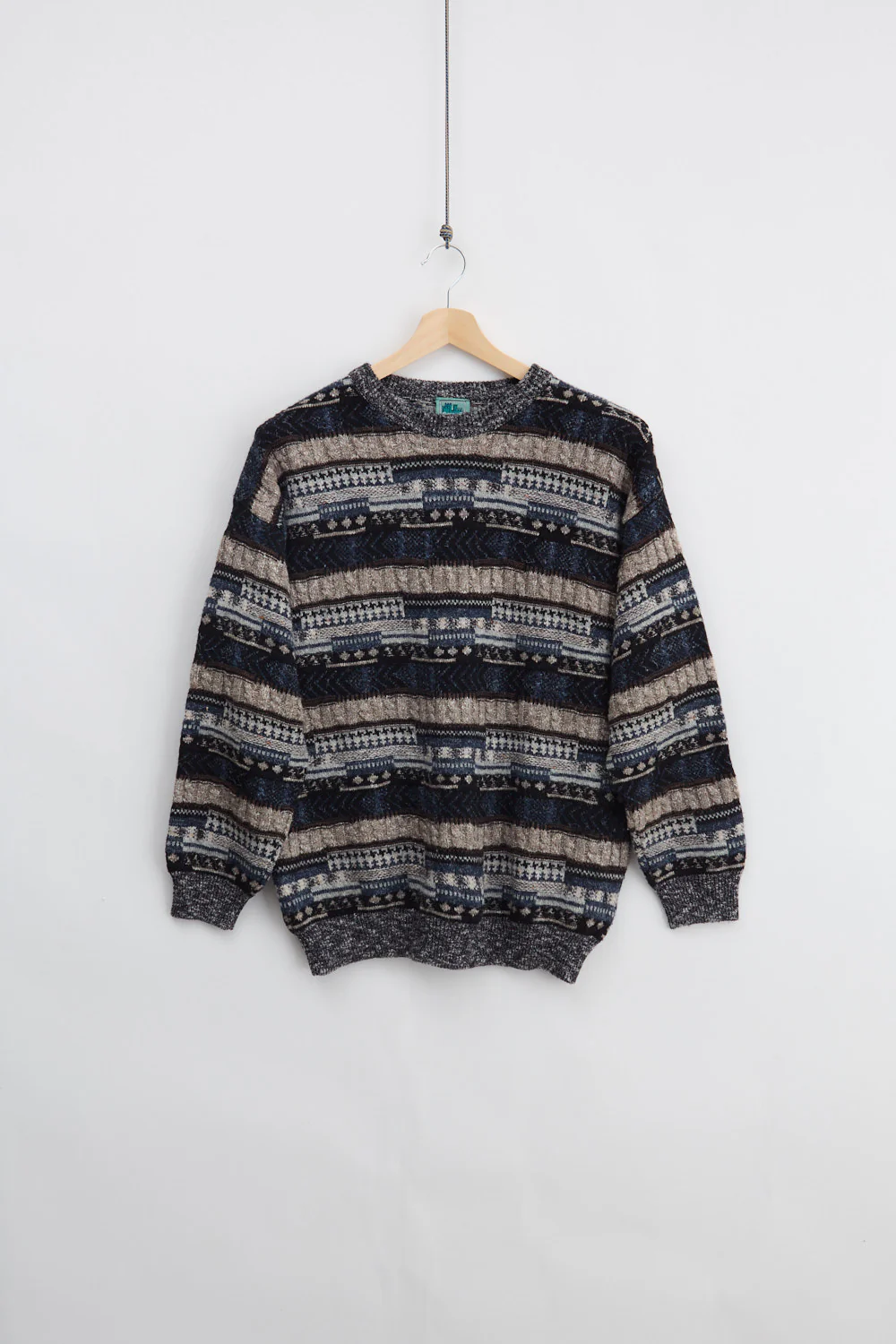 Jaquard Wool Knit Sweater (L)
