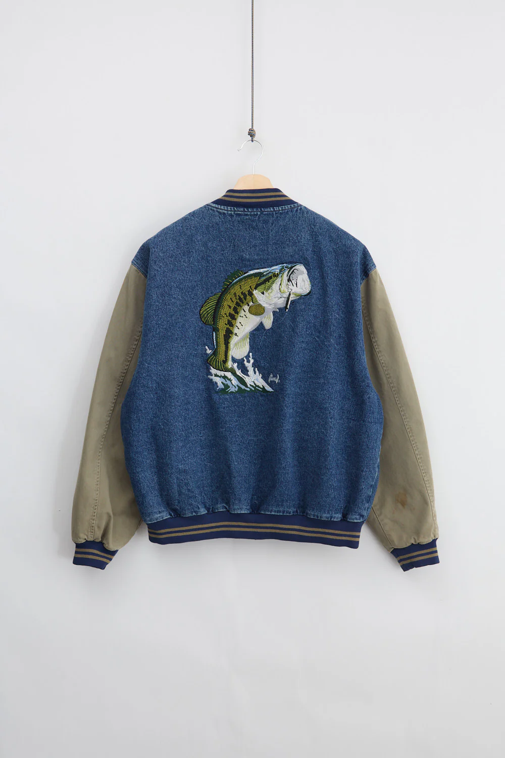 Fishin' Varsity Denim Jacket (2XL) - Image 2