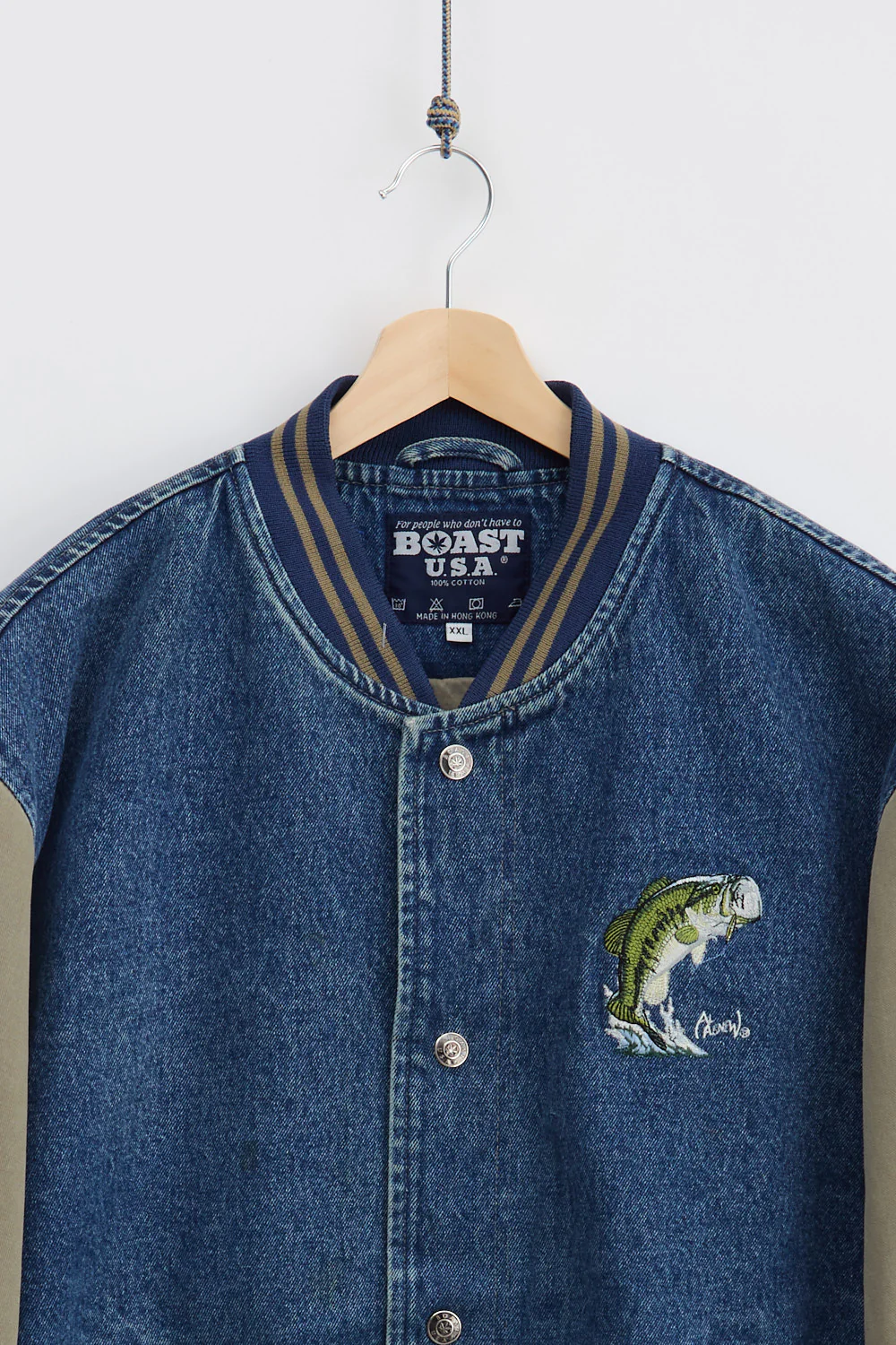 Fishin' Varsity Denim Jacket (2XL) - Image 3