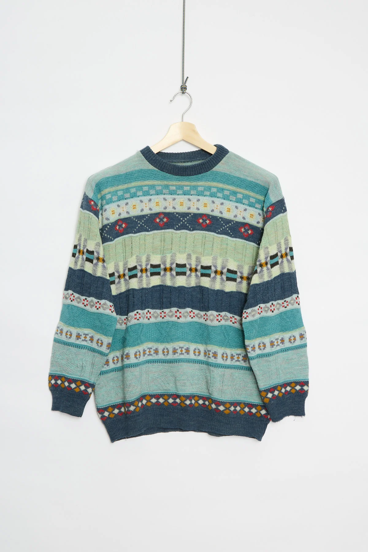 90's pattern knit sweater (M)