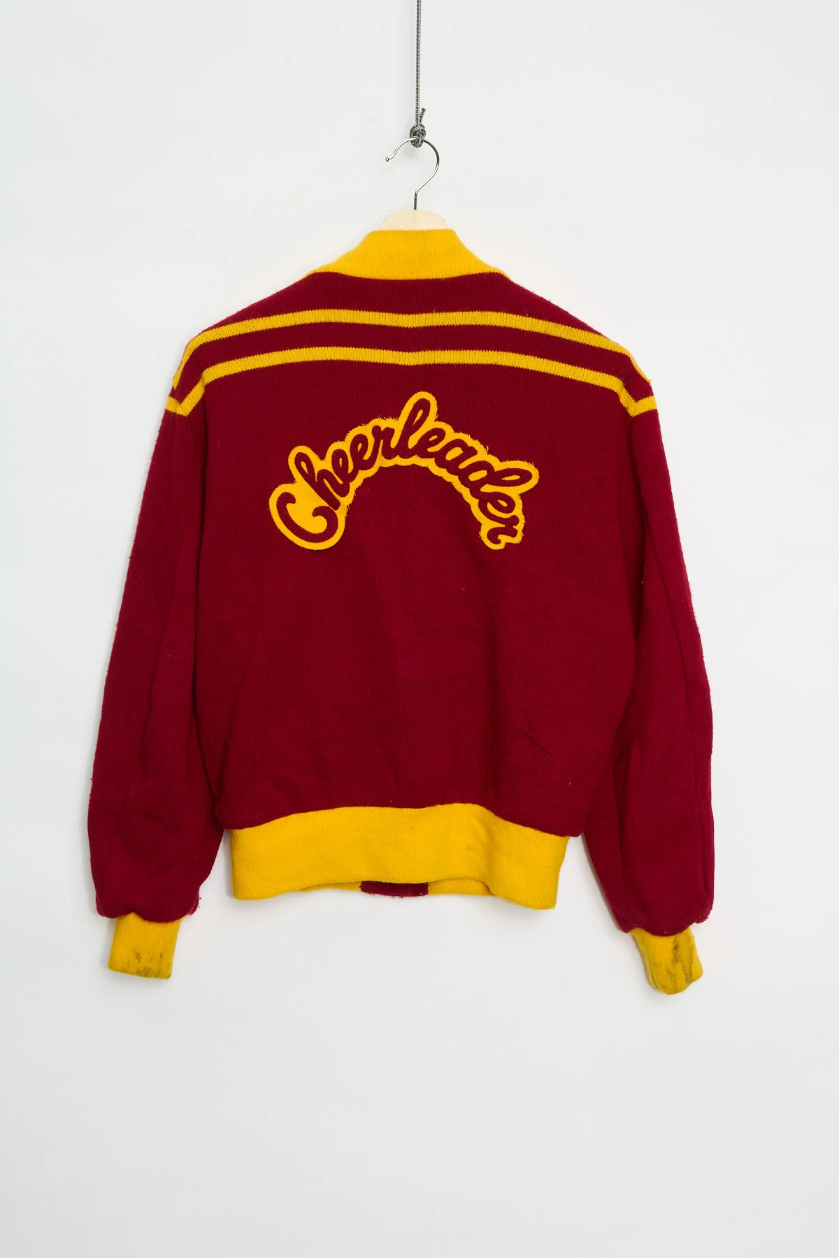 70's knitted cheerleader varsity jacket (M) - Image 2