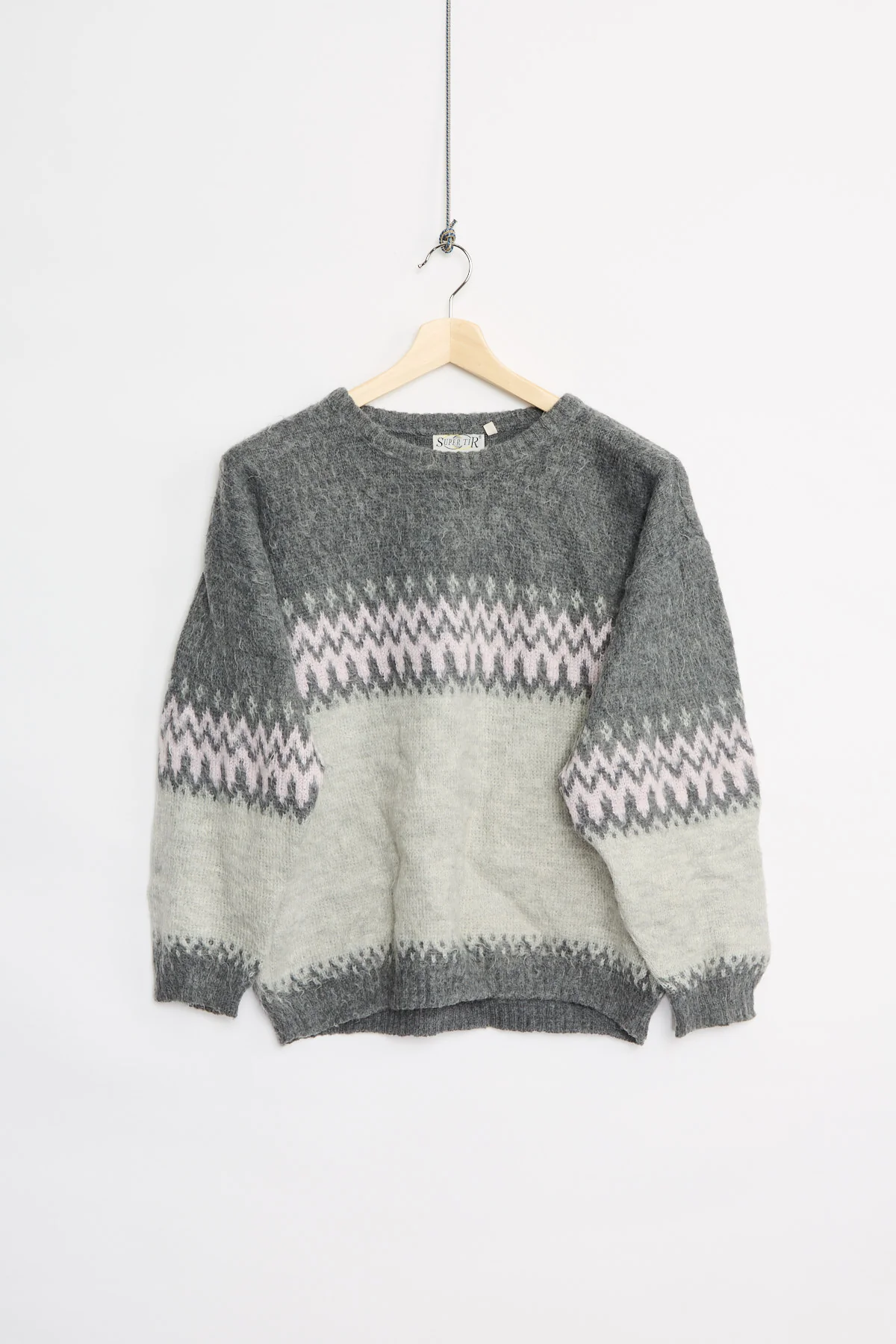 80's Swedish brushed pattern knit (L)