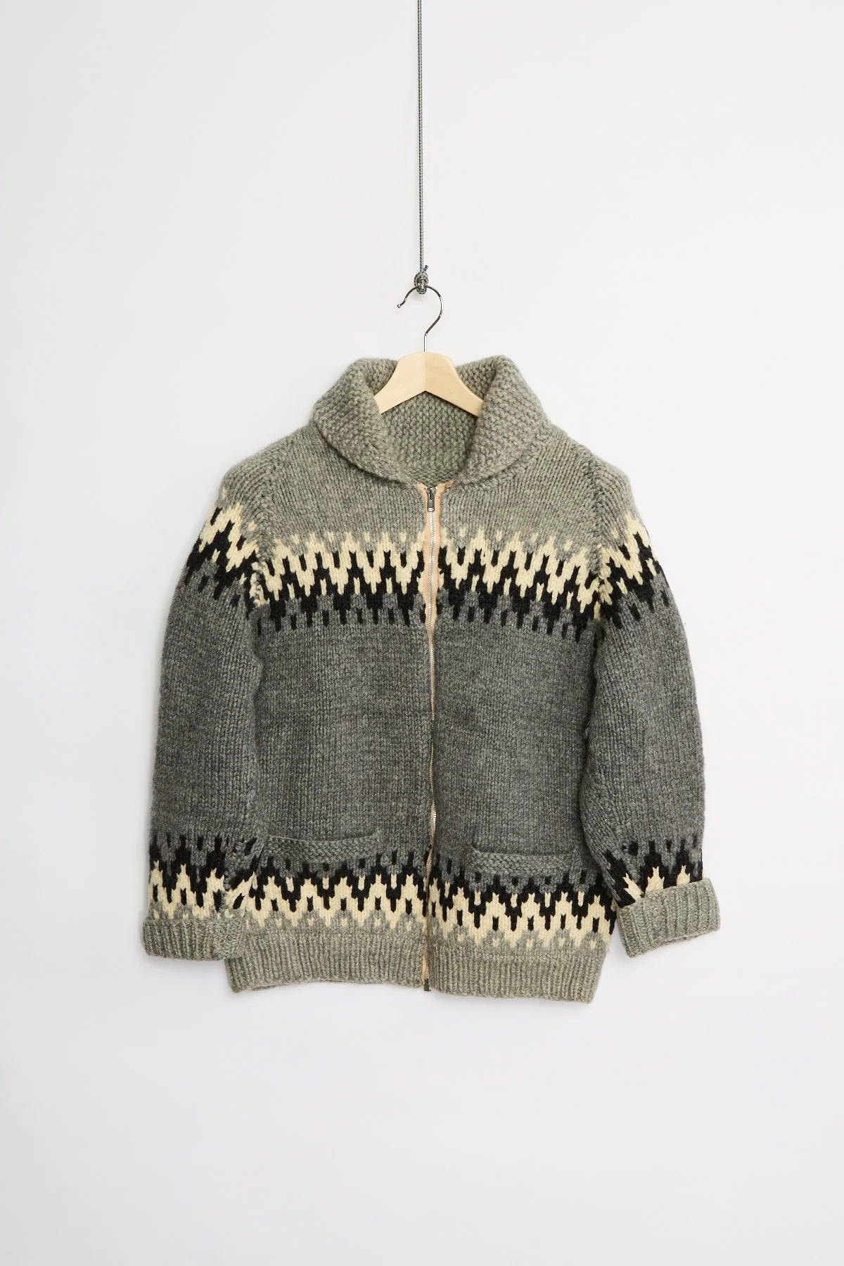 Handknit Cowichan sweater (S)