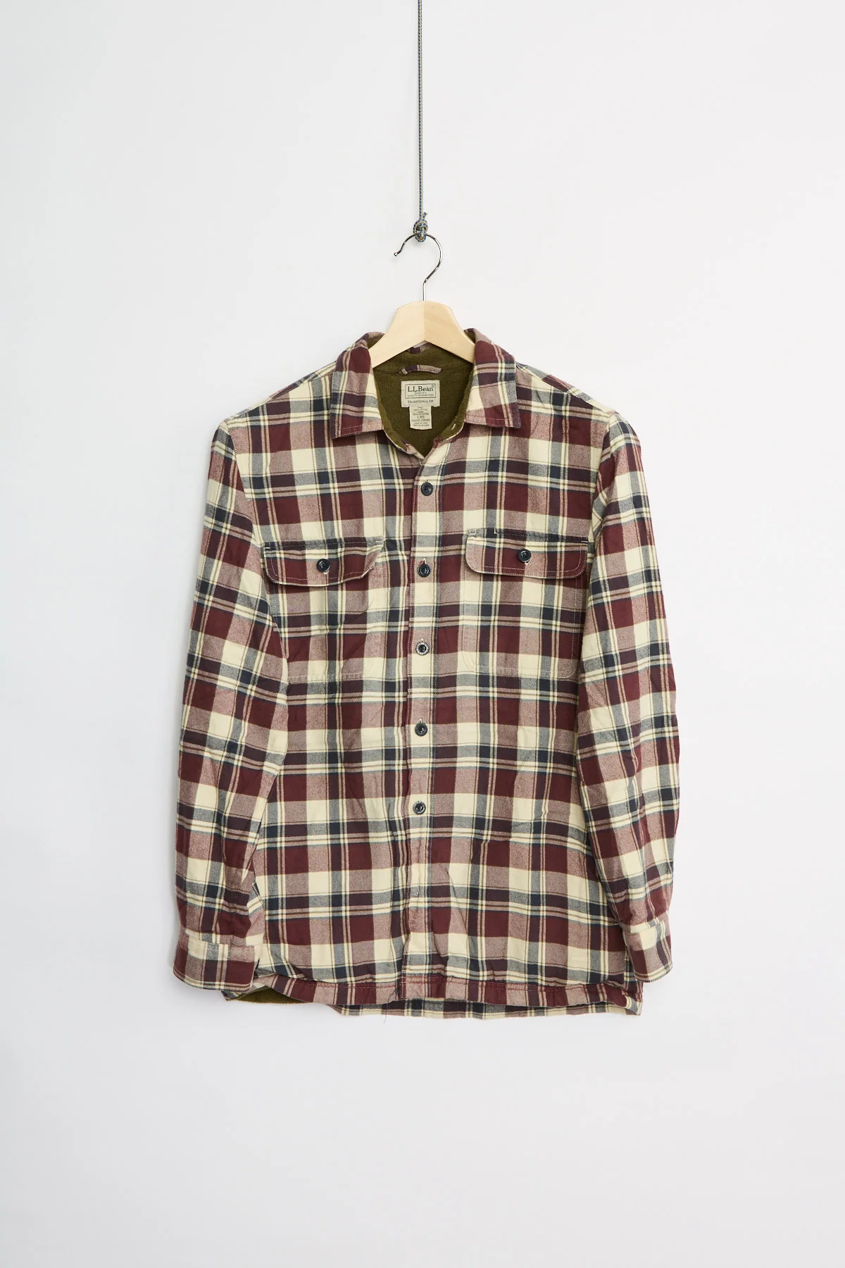 L.L. Bean fleece-lined flannel overshirt (S)