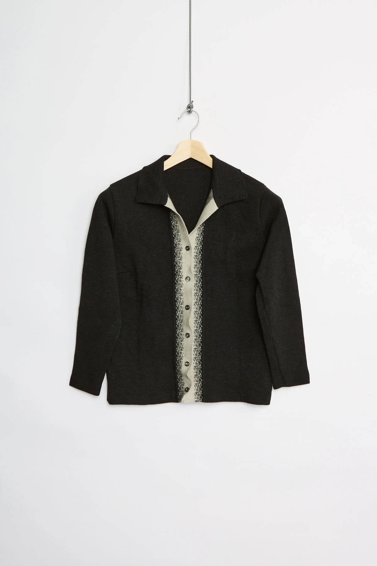 80's wool collared cardigan (S)