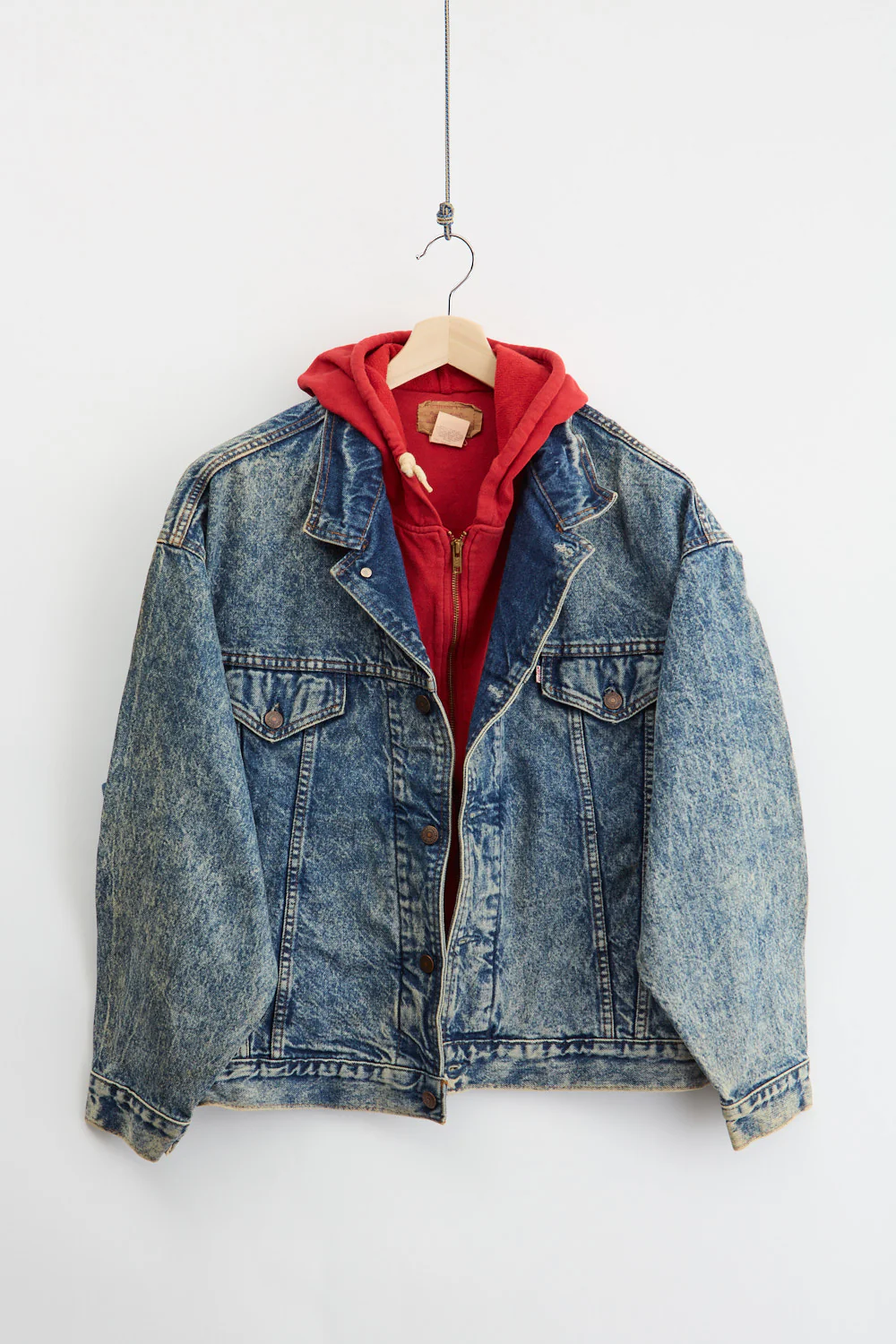 80's Levi's hoodie denim jacket (L)