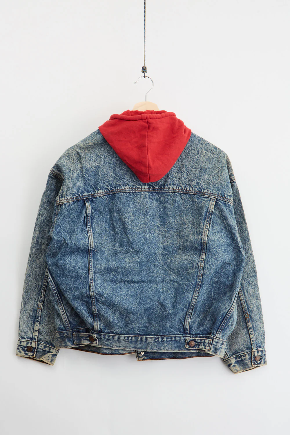 80's Levi's hoodie denim jacket (L) - Image 2