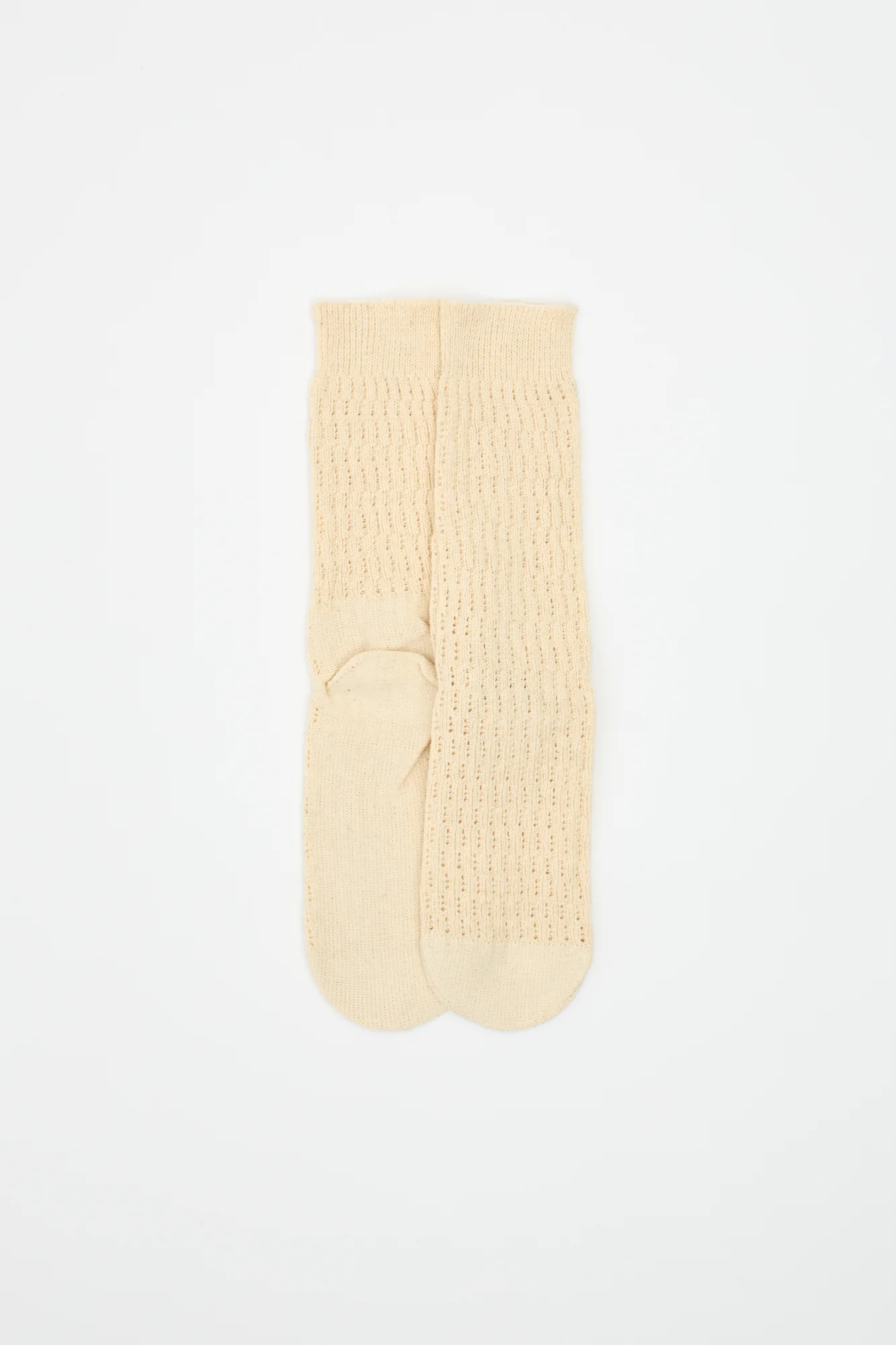 Folk Crochet Socks Ecru - Image 2