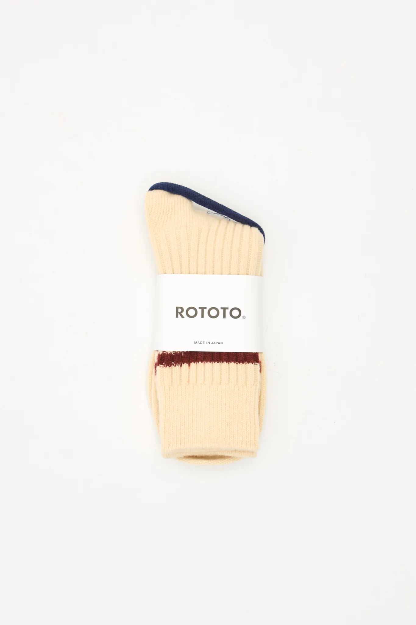 Merino Stripe Sock Off-White/Maroon
